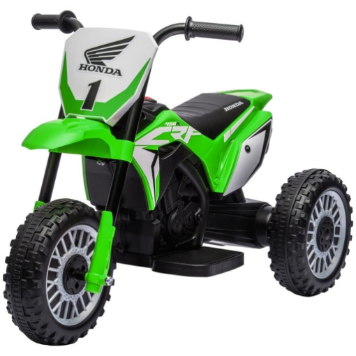 MOTO ELETTRICA PER BAMBINI CON LICENZA HONDA CRF450RL A 3 RUOTE, ETÀ 18-36 MESI, VERDE