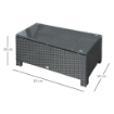 TAVOLINO DA ESTERNI IN RATTAN PE CON PIANO IN VETRO TEMPERATO, 85X50X39CM, NERO