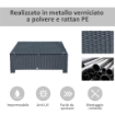 TAVOLINO DA ESTERNI IN RATTAN PE CON PIANO IN VETRO TEMPERATO, 85X50X39CM, NERO