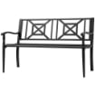 PANCHINA DA GIARDINO IN ACCIAIO A 2 POSTI CON SCHIENALE ALTO E BRACCIOLI, 128X62.5X81.5 CM, NERO