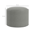 POUF CONTENITORE EFFETTO LINO DA 120 KG MAX CON VASSOIO A RIBALTA, IN MDF, 56X56X42 CM, GRIGIO