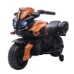 MOTO ELETTRICA PER BAMBINI 18-48 MESI CON FARI E CLACSON, IN PP E METALLO, 88.5X42.5X49 CM, ARANCIO