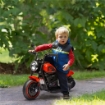 MOTO ELETTRICA PER BAMBINI 18-36 MESI CON ROTELLE E FANALE, 76X42X57 CM, ROSSO E NERO