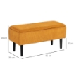 PANCA FONDOLETTO IN POLIESTERE E LEGNO PER CAMERA DA LETTO E INGRESSO, 95X38X45 CM, ARANCIONE