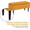 PANCA FONDOLETTO IN POLIESTERE E LEGNO PER CAMERA DA LETTO E INGRESSO, 95X38X45 CM, ARANCIONE