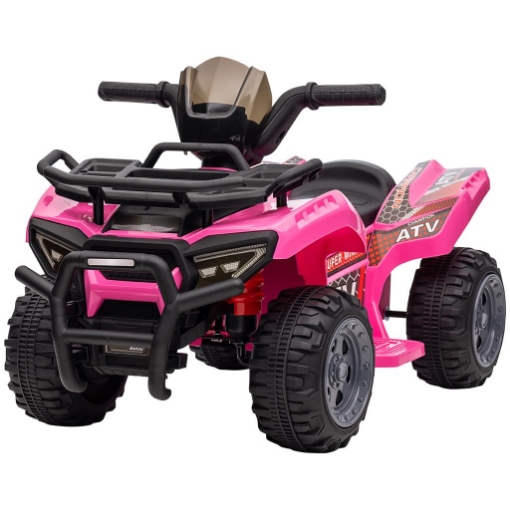 QUAD ELETTRICO PER BAMBINI 18-36 MESI CON BATTERIA RICARICABILE 6V, IN METALLO E PP, 70X42X45 CM, ROSA