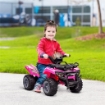 QUAD ELETTRICO PER BAMBINI 18-36 MESI CON BATTERIA RICARICABILE 6V, IN METALLO E PP, 70X42X45 CM, ROSA