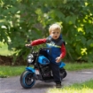 MOTO ELETTRICA PER BAMBINI 18-36 MESI IN PP E METALLO CON ROTELLE E FANALE, 76X42X57 CM, BLU E NERO