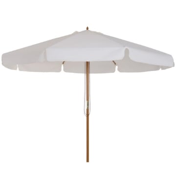 OMBRELLONE DA GIARDINO CON DOPPIO TETTUCCIO, IN LEGNO DI BAMBÙ E POLIESTERE, Ø325X250 CM, CREMA