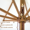 OMBRELLONE DA GIARDINO CON DOPPIO TETTUCCIO, IN LEGNO DI BAMBÙ E POLIESTERE, Ø325X250 CM, CREMA
