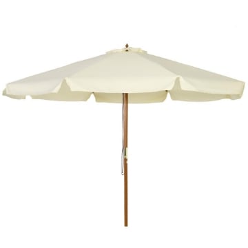 OMBRELLONE DA GIARDINO CON DOPPIO TETTUCCIO, IN LEGNO DI BAMBÙ E POLIESTERE, Ø325X250 CM, BEIGE