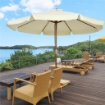 OMBRELLONE DA GIARDINO CON DOPPIO TETTUCCIO, IN LEGNO DI BAMBÙ E POLIESTERE, Ø325X250 CM, BEIGE