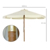 OMBRELLONE DA GIARDINO CON DOPPIO TETTUCCIO, IN LEGNO DI BAMBÙ E POLIESTERE, Ø325X250 CM, BEIGE