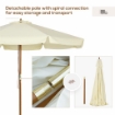 OMBRELLONE DA GIARDINO CON DOPPIO TETTUCCIO, IN LEGNO DI BAMBÙ E POLIESTERE, Ø325X250 CM, BEIGE