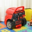 OFFICINA CAMION GIOCATTOLO CON MOTORE E 61 ACCESSORI PER BAMBINI 3-5 ANNI, RUOTE E MANIGLIA, 40X39X47CM - ROSSO