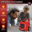 OFFICINA CAMION GIOCATTOLO CON MOTORE E 61 ACCESSORI PER BAMBINI 3-5 ANNI, RUOTE E MANIGLIA, 40X39X47CM - ROSSO