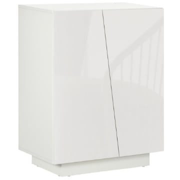 MOBILETTO MULTIUSO IN TRUCIOLATO BIANCO A 3 LIVELLI CON RIPIANO REGOLABILE SU 3 LIVELLI, 70X40X88 CM