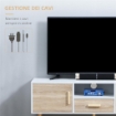 MOBILE TV BASSO PER TV MAX 46" CON RIPIANO APERTO, CASSETTO E 2 ARMADIETTI, IN TRUCIOLATO E PINO, 140X40X55.3 CM