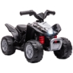 QUAD ELETTRICO PER BAMBINI 18-36 MESI CON LUCI LED, CLACSON E PEDALI, 65.5X38.5X43.5 CM, NERO