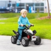 QUAD ELETTRICO PER BAMBINI 18-36 MESI CON LUCI LED, CLACSON E PEDALI, 65.5X38.5X43.5 CM, NERO