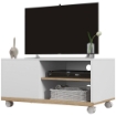 MOBILE TV 42" MAX CON 2 RIPIANI APERTI E ANTA E RUOTE, IN TRUCIOLATO, 80X45X39.5 CM, BIANCO