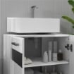 MOBILE SOTTOLAVABO IN MDF CON ARMADIETTO A 2 LIVELLI CON RIPIANO REGOLABILE, 60X36.5X56 CM, BIANCO