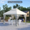 TETTO PER GAZEBO 4X3 M A 2 LIVELLI IN POLIESTERE CON 10 FORI DI DRENAGGIO, 395X297 CM, CREMA