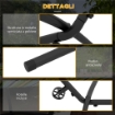 SUPPORTO PER AMACA DA 330 CM MAX CON 6 FORI E ROTELLE, IN METALLO, 290X120X115 CM, NERO