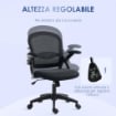 SEDIA DA UFFICIO ERGONOMICA CON SCHIENALE A RETE E ALTEZZA REGOLABILE, 65.5X61.5X88-97.5CM, NERO