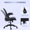 SEDIA DA UFFICIO ERGONOMICA CON SCHIENALE A RETE E ALTEZZA REGOLABILE, 65.5X61.5X88-97.5CM, NERO