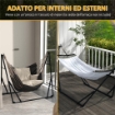 SUPPORTO PER AMACA 120KG MAX CON AMACA E BORSA INCLUSE, IN METALLO, 263X89X100 CM, NERO E BIANCO