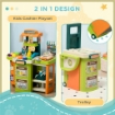 SUPERMERCATO GIOCATTOLO PER BAMBINI 3-6 ANNI CON CASSA E ACCESSORI, DESIGN PIEGHEVOLE A TROLLEY