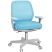 SEDIA DA UFFICIO ERGONOMICA E RECLINABILE AD ALTEZZA REGOLABILE CON 5 ROTELLE, 55X48X82.5-94.5 CM, AZZURRA