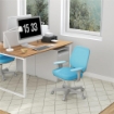 SEDIA DA UFFICIO ERGONOMICA E RECLINABILE AD ALTEZZA REGOLABILE CON 5 ROTELLE, 55X48X82.5-94.5 CM, AZZURRA