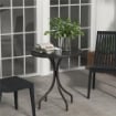 TAVOLO DA GIARDINO ROTONDO CON PIANO A DOGHE IN ACCIAIO, Ø66X71.5CM, NERO