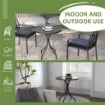 TAVOLO DA GIARDINO ROTONDO CON PIANO A DOGHE IN ACCIAIO, Ø66X71.5CM, NERO