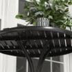 TAVOLO DA GIARDINO ROTONDO CON PIANO A DOGHE IN ACCIAIO, Ø66X71.5CM, NERO