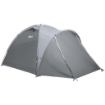 TENDA DA CAMPEGGIO A CUPOLA PER 2 PERSONE ESTENSIBILE, 4 PORTE E 3 FINESTRE, 350X220X145CM, GRIGIO