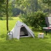 TENDA DA CAMPEGGIO 2 POSTI CON BORSA DA TRASPORTO, IN POLIESTERE E ALLUMINIO, 300X135X110 CM, GRIGIO CHIARO