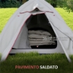 TENDA DA CAMPEGGIO 2 POSTI CON BORSA DA TRASPORTO, IN POLIESTERE E ALLUMINIO, 300X135X110 CM, GRIGIO CHIARO