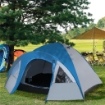 TENDA DA CAMPEGGIO 4 POSTI CON TASCHE E GANCIO, IN POLIESTERE E FIBRA DI VETRO, 3X2.50X1.30 M, BLU