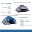 TENDA DA CAMPEGGIO 4 POSTI CON TASCHE E GANCIO, IN POLIESTERE E FIBRA DI VETRO, 3X2.50X1.30 M, BLU