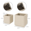 SET DA 2 VASI DA GIARDINO QUADRATI IMPILABILI PER ESTERNO E INTERNO, BEIGE