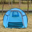 TENDA DA CAMPEGGIO 2 PERSONE CON APERTURA AUTOMATICA POP-UP A CUPOLA, 220X108X110CM, BLU