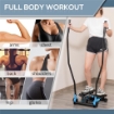 STEPPER FITNESS CON MANUBRIO E MONITOR LCD PER ALLENAMENTO A CASA E PALESTRA, BLU