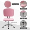 SEDIA ERGONOMICA AD ALTEZZA REGOLABILE IN TESSUTO EFFETTO LINO CON SCHIENALE RICURVO, 48X53X80-90 CM, ROSA