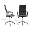 SEDIA ERGONOMICA DA UFFICIO GIREVOLE E DONDOLO CON RUOTE, ALTEZZA REGOLABILE E SCHIENALE A RETE, 63X65X109-119CM NERO