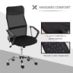 SEDIA ERGONOMICA DA UFFICIO GIREVOLE E DONDOLO CON RUOTE, ALTEZZA REGOLABILE E SCHIENALE A RETE, 63X65X109-119CM NERO