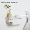 SET 2 COMODINI SOSPESI IN LEGNO, DESIGN MODERNO, 40X30X15CM - BIANCO