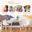 SET TAVOLINO CON 2 SEDIE PER BAMBINI A FORMA DI ORSETTO IN LEGNO, GRIGIO